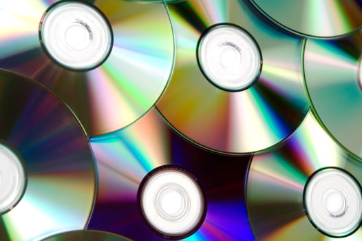 many cd's are arranged in a circle photo