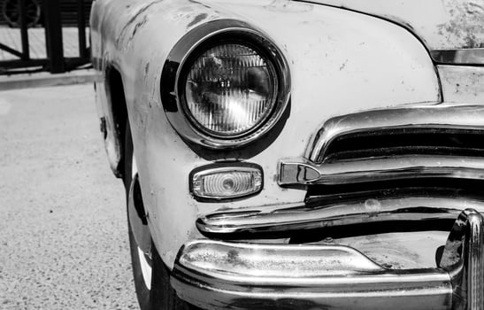 headlight of old retro car photo