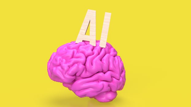 The Brain and AI text for technology concept 3d rendering photo