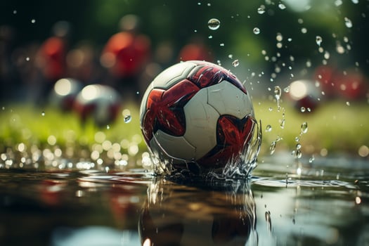 Players blur balls precision AI Generated photo