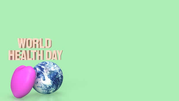 The earth and heart for World Health Day concept 3d rendering photo