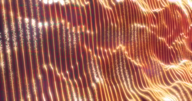 Yellow gold energy waves from particles glowing bright magical abstract background photo