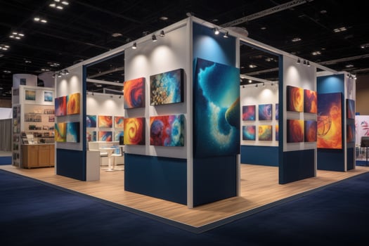 Create exhibit booth stand space. photo