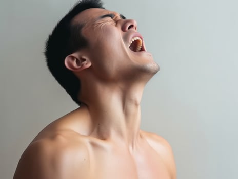 asian man emotional dynamic gestures AI Generative photo