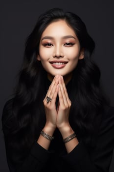 asian woman emotional dynamic gestures AI Generative photo