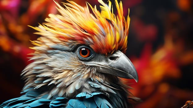 Feathered elegance in a colorful nature backdrop photo