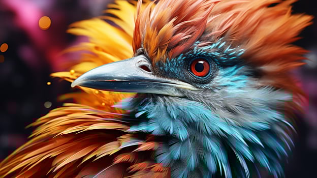 Feathered elegance in a colorful nature backdrop photo