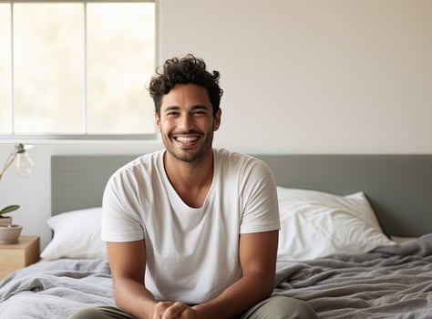 Smiling man in home photo