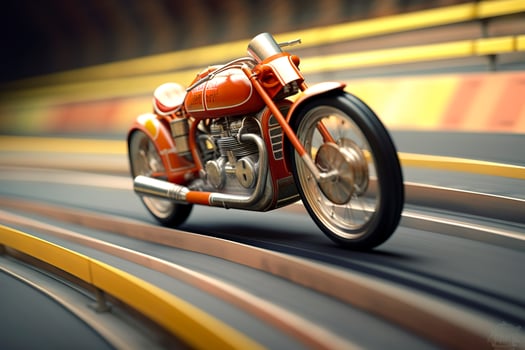 bike on racing track. Generative AI photo