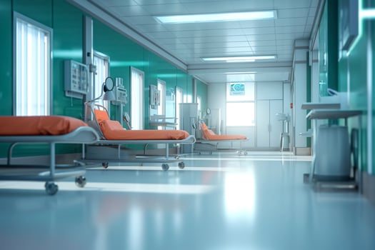 Ideal Healthcare Background with Surrealist Blurry Hospital Scene. AI Generative photo