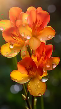 Freesia Flowers in the Morning Light. AI Generative photo