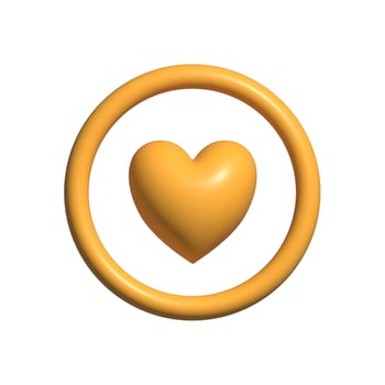 3d rendered love heart reward badge icon photo