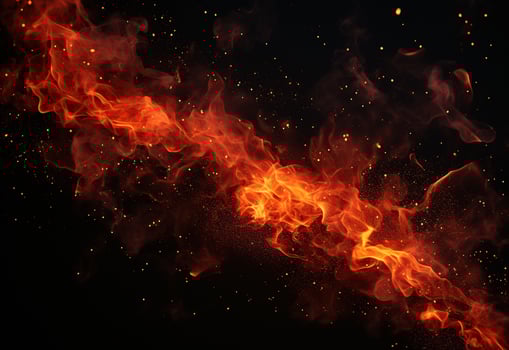 Ai generative Fire Particles On Hot Black Background realistic image, ultra hd, high design very detailed photo