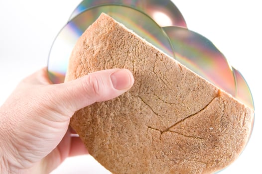 a sandwich with a cd on top of it photo