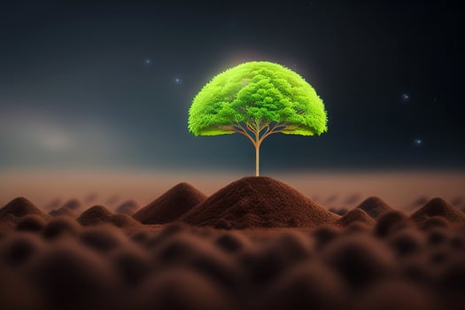 Growing plant tree in neutral background Close-Up of Fresh Green nature with ai generated photo