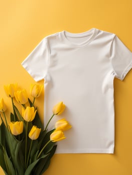 Blank white t-shirt for mockup design AI Generative photo