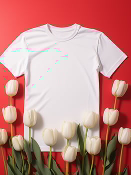 Blank white t-shirt for mockup design AI Generative photo