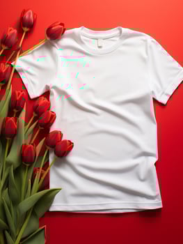 Blank white t-shirt for mockup design AI Generative photo
