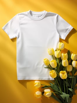 Blank white t-shirt for mockup design AI Generative photo