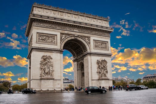 Paris, France, October 13, 2022, Arc de Triomphe in Paris. France photo