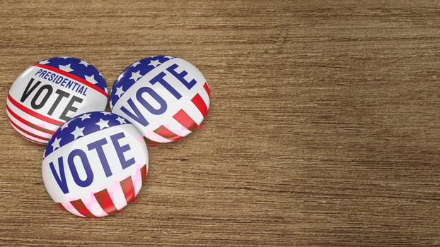 The Button Black Badge Brooch Decor for Vote concept 3d rendering photo