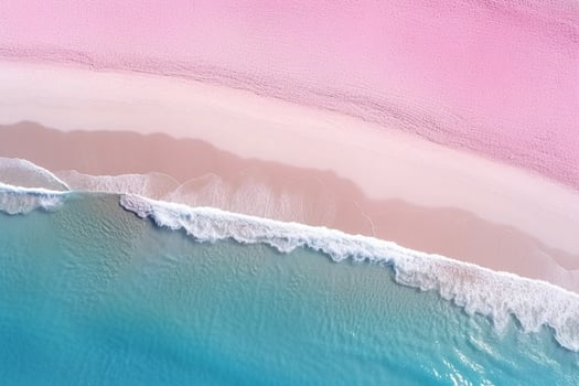Aerial view of beautiful tropical beach with turquoise ocean waves photo