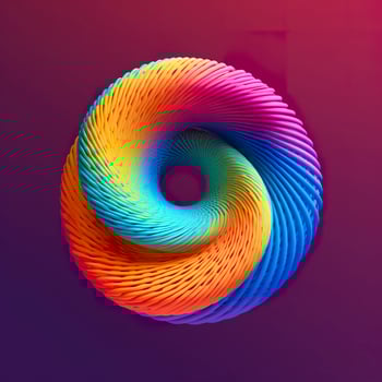 Abstract Rainbow Spiral. Soft and Rounded Forms Rendered in Tangled Perfection. AI Generative photo