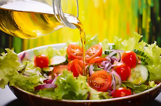 health benefits of healthy salad, in the style of precise detailing, smooth and shiny. Generative AI photo