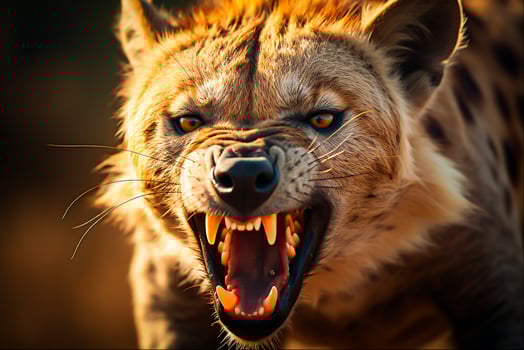 Hyena in the African Savannah, Generative Ai photo