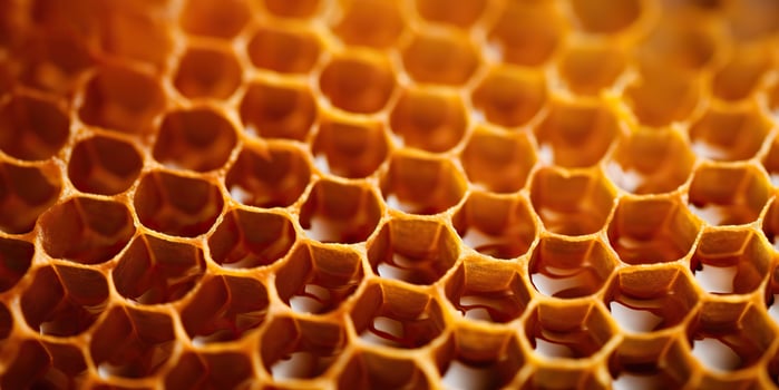 AI Generated. AI Generative. Hexagon honeycomb  texture background nature manvas mockup design wax decoration. Graphic Art photo