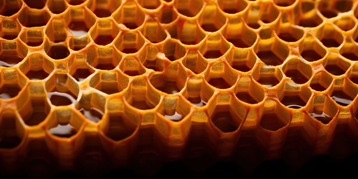 AI Generated. AI Generative. Hexagon honeycomb  texture background nature manvas mockup design wax decoration. Graphic Art photo
