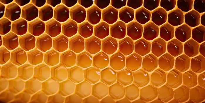 AI Generated. AI Generative. Hexagon honeycomb  texture background nature manvas mockup design wax decoration. Graphic Art photo