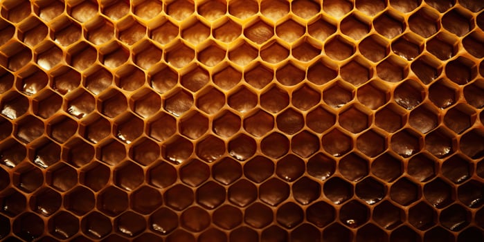 AI Generated. AI Generative. Hexagon honeycomb  texture background nature manvas mockup design wax decoration. Graphic Art photo