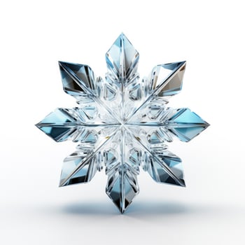 Glistening Christmas tree crystal snowflake isolated on white background photo