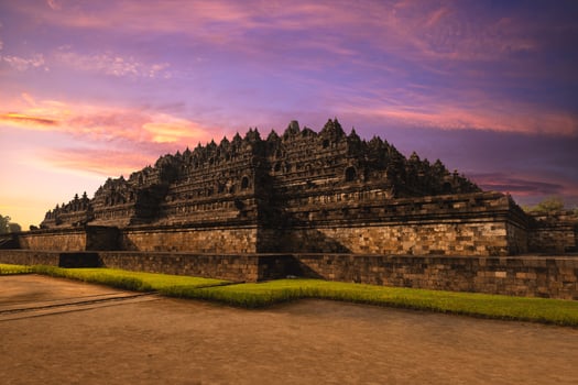 Borobudur or Barabudur, a Mahayana Buddhist temple in Magelang Regency, Java, Indonesia photo