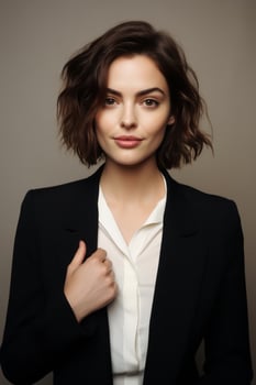 emotional dynamic pose 30 year old woman AI Generative photo