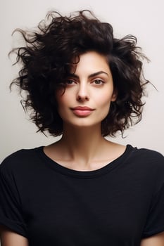 emotional dynamic pose 30 year old woman AI Generative photo