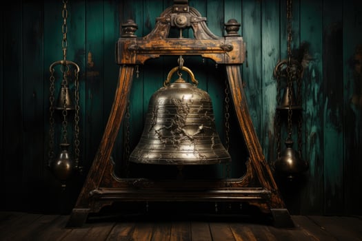 Old retro copper bells photo
