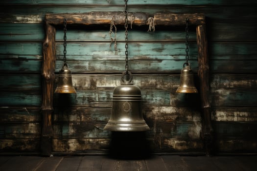 Old retro copper bells photo