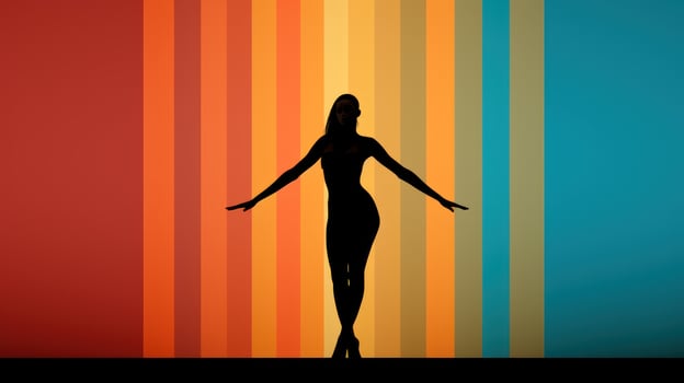 Graceful Black Silhouette of a Woman Dancing AI Generated photo