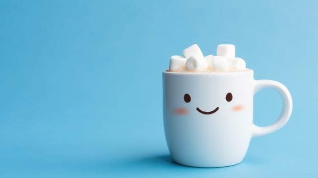 An amazing photo of gourmet hot cocoa in a beautiful Christmas mug