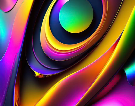 Futuristic abstract background with a blend of metallic and neon colors. AI Generated photo