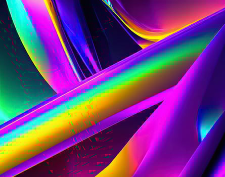 Futuristic abstract background with a blend of metallic and neon colors. AI Generated photo
