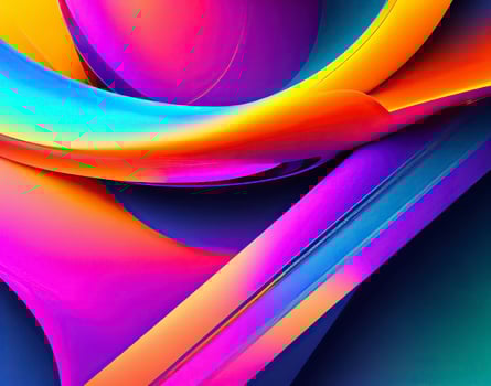 Futuristic abstract background with a blend of metallic and neon colors. AI Generated photo