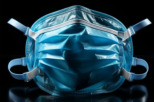 Artistic depiction of a medical mask, symbolizing health precautions AI Generated photo