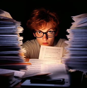 The auditor is focused on the task at hand, business and marketing stock photos