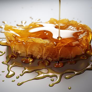 Sweet original honey from bees photo