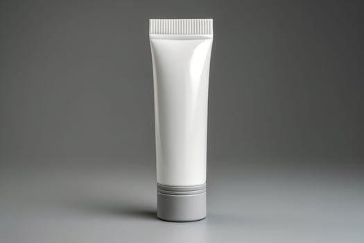 Mock-up tube of white cream insulated. AI Generated photo