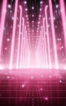 Ai generative backdrop With Illumination Of pink Spotlights For Flyers realistic image, ultra hd, high design photo