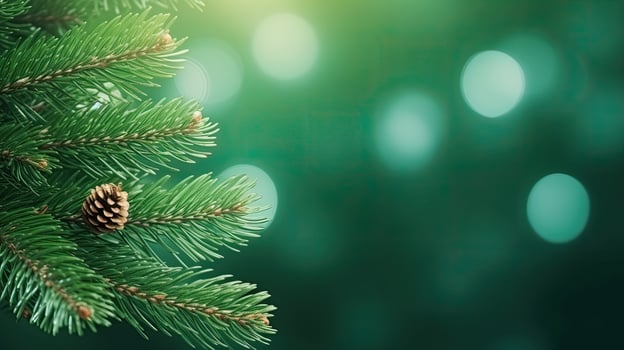 Christmas green background with fir branches photo